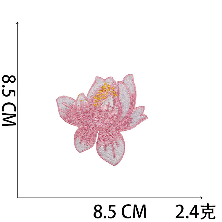 Wholesale Polyester Iron On Embroidery Patch Butterfly Floral Design For Clothing Decorative DIY Craft Supply