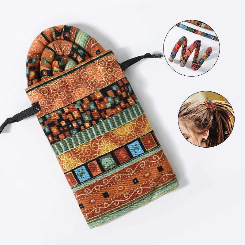 Wholesale Bendable Wire Hair Scrunchies Set High Ponytail Spiral Lock Colorful Dreadlocks