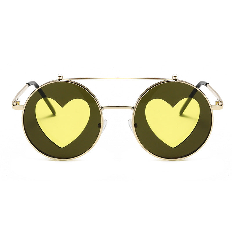 Wholesale PC Love Retro Round Double Layer Sunglasses