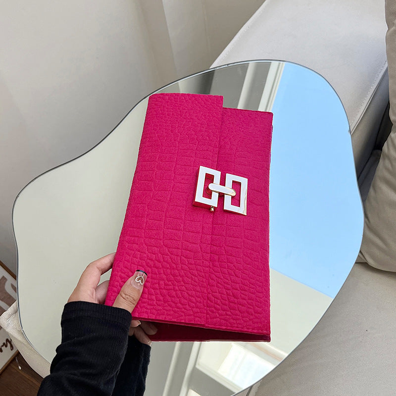 Wholesale Pink Clutch Bag Simple Large Capacity PU Small Square Bag