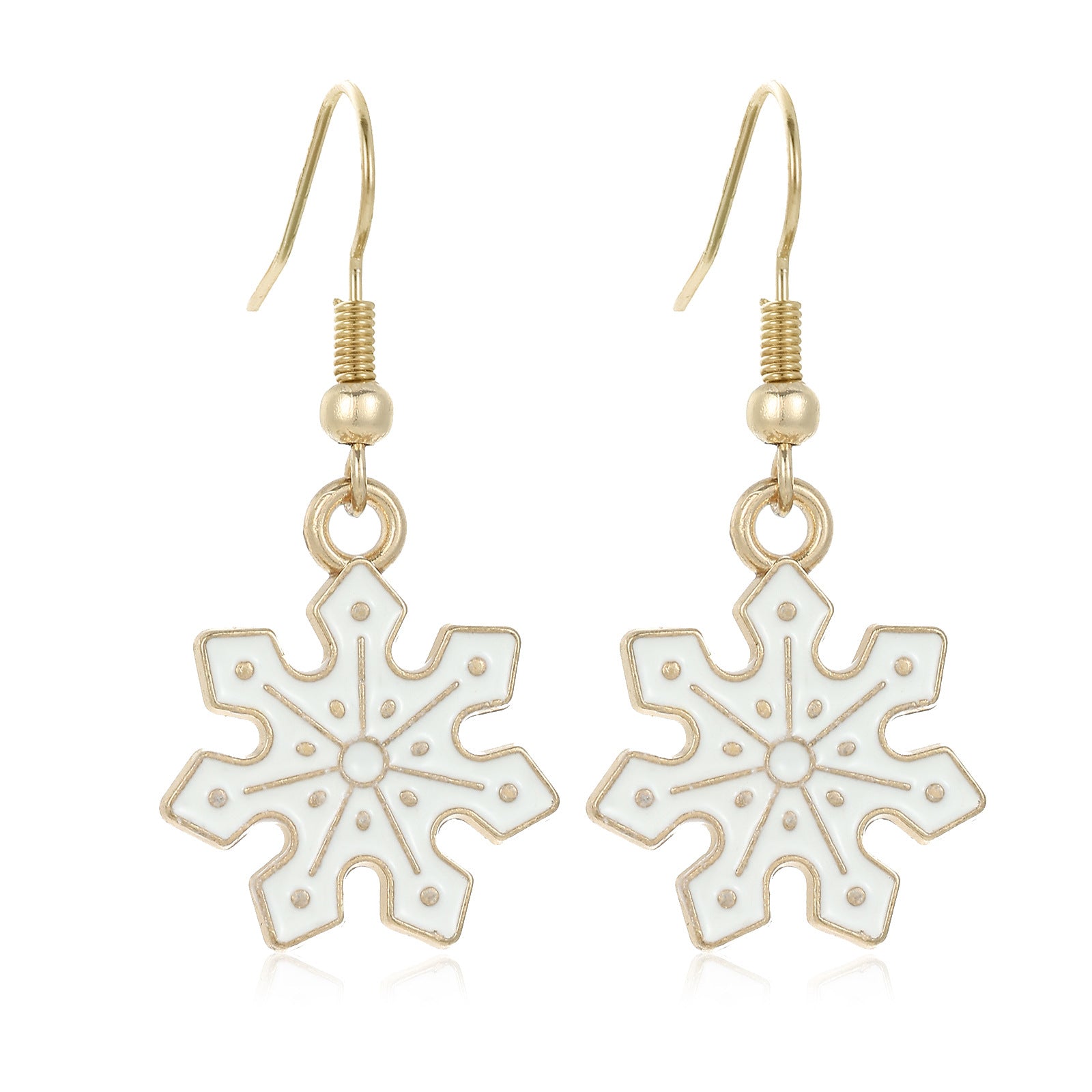 Wholesale Chic Christmas Snowflake Earrings For Women Zinc Alloy Rhinestone Fashion Jewelry Party Gift