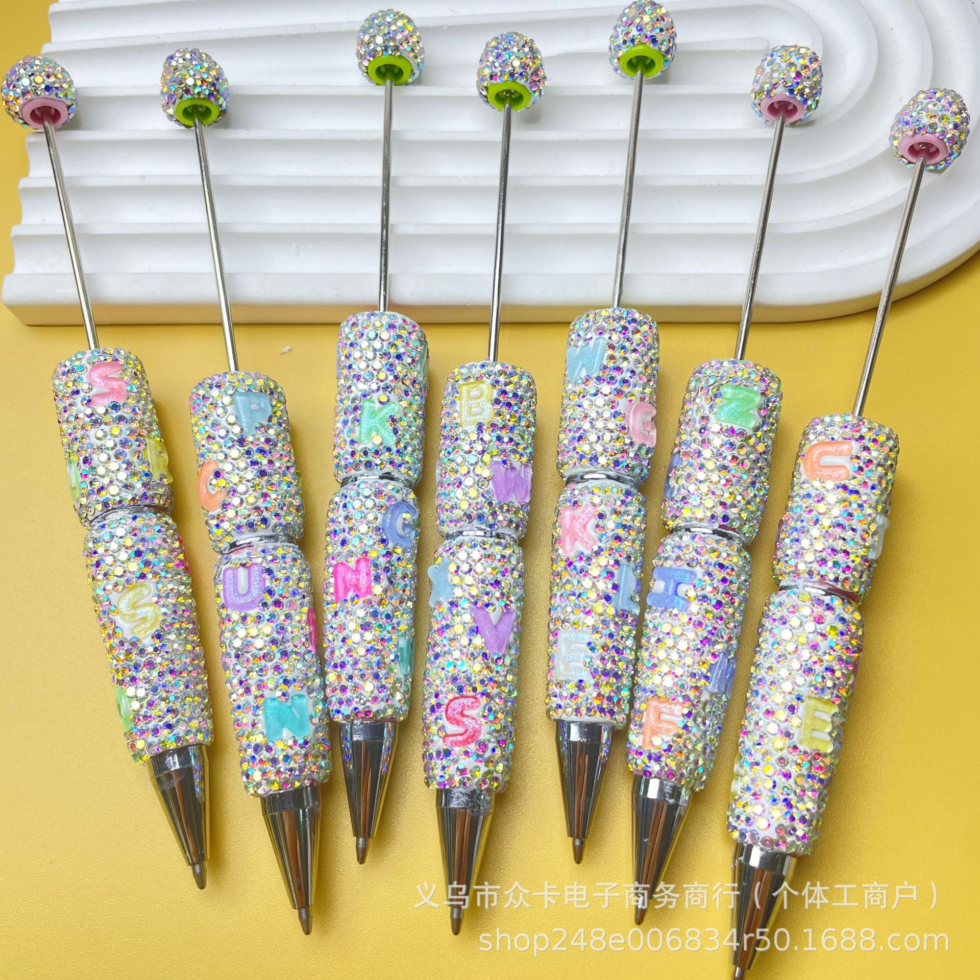 Wholesale 10pcs Letter Pearl  Rhinestone DIY  Fancy Beadable Pens