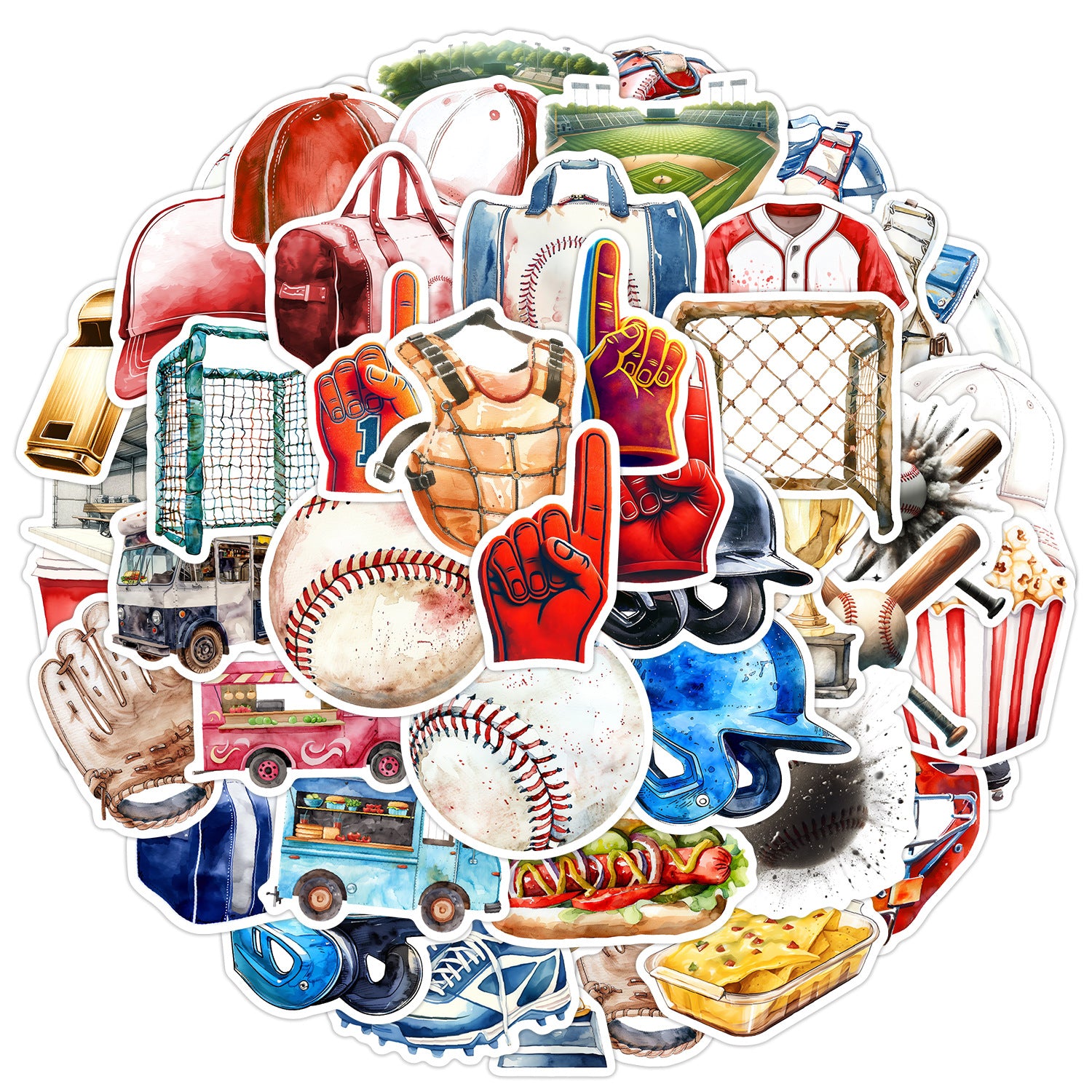 Wholesale 50pcs sports baseball graffiti stickers