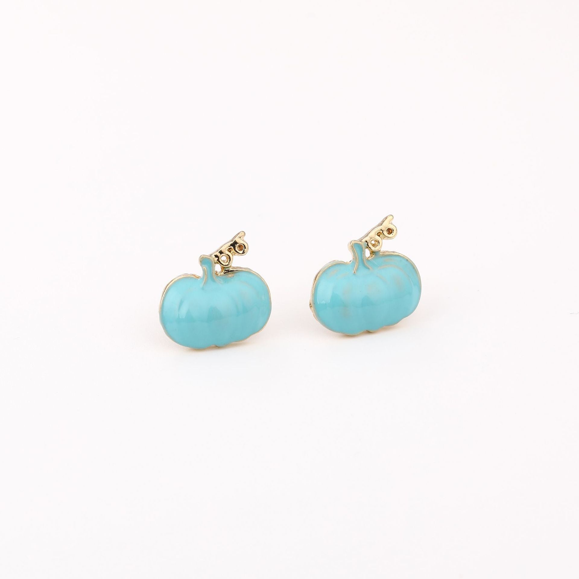 Wholesale  Pumpkin Earrings For Women Cute Small Zinc Alloy Drip Oil Design Creative Gift Trendy Jewelry Accessory For Boutique Resale