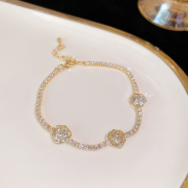 Wholesale Light Luxury Niche Exquisite High-end Pull-out Adjustable Zircon Bracelet