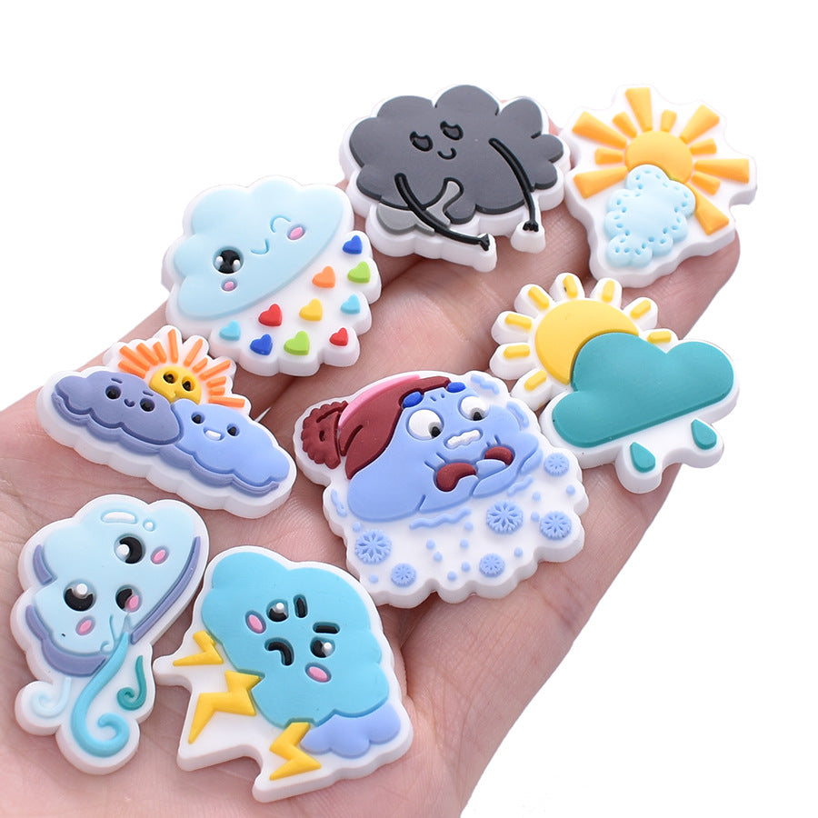 Wholesale Weather Cartoon PVC Soft Glue Patch Mobile Phone Case Decoration Accessories