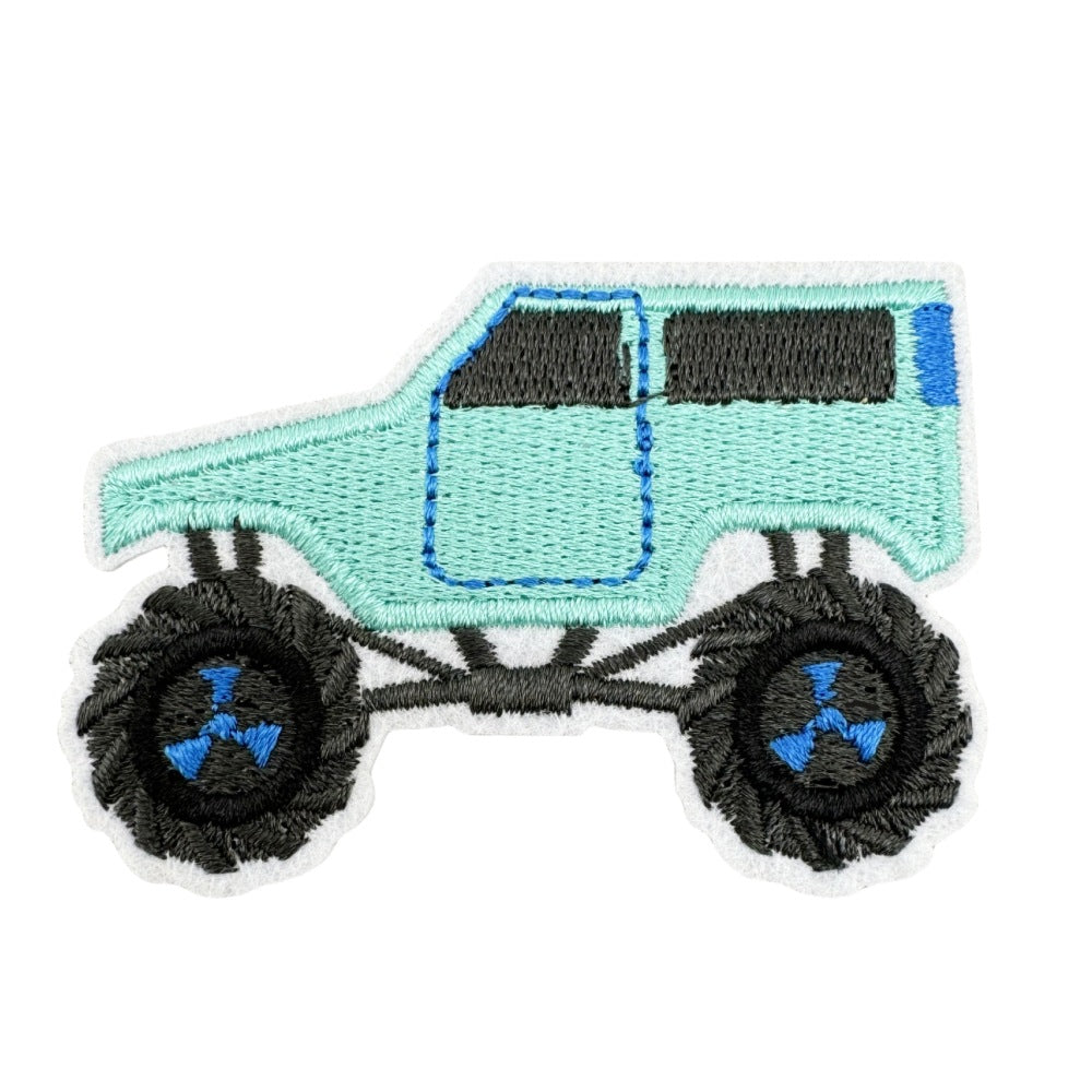 Wholesale Trendy Monster Truck Embroidered Patch Polyester Sew On Applique For Kids Clothing Bags And DIY Crafts