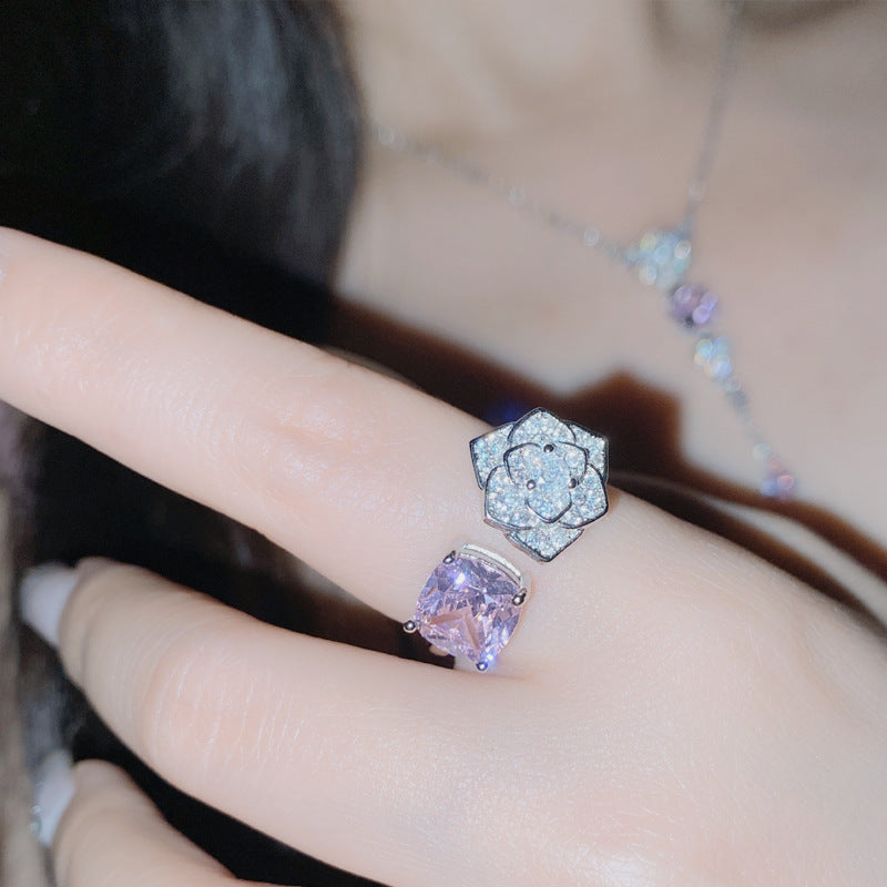 Wholesale Sparkling Rose Blossoms Gemstone Set with 18K Gold Multi Faceted Colorful Treasure Gold Zircon Earrings