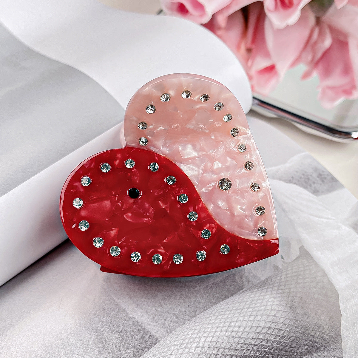 Wholesale Acrylic Diamond Inlaid Valentine's Day Hair Clips