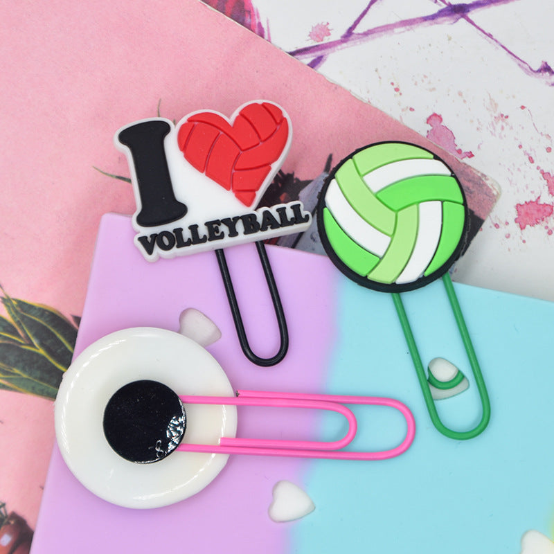 Wholesale Random 50pcs Volleyball sports paper clip Bookmarks