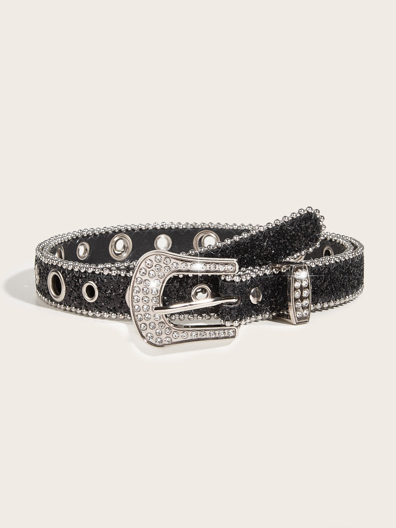 Whoelsale PU Wide Sequin Rhinestone Belt