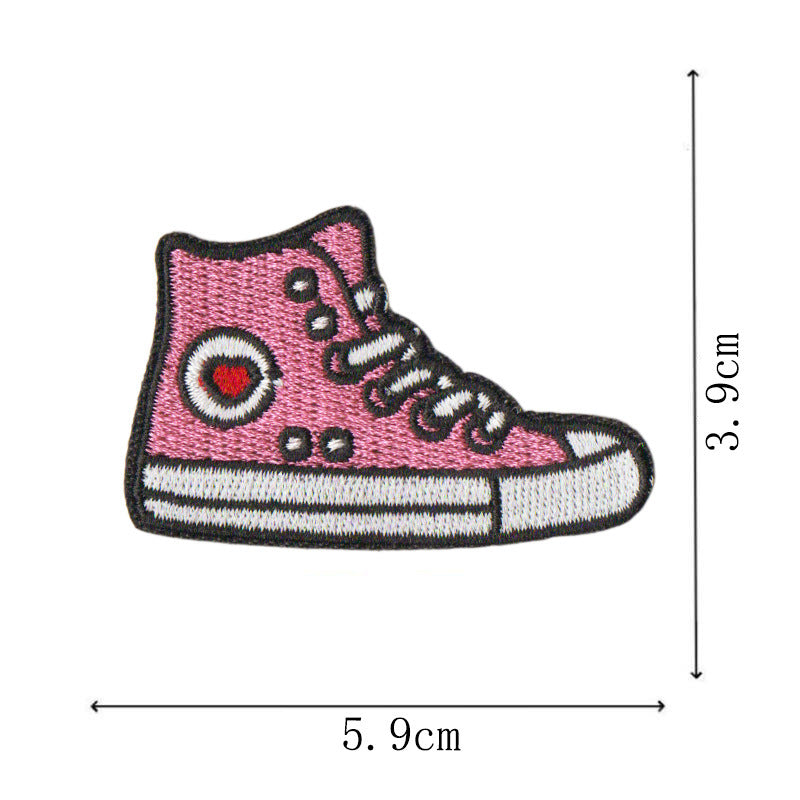 Wholesale Cartoon Pink Embroidered Patch With Heating Glue Backing DIY Fashion Accessory For Bags Clothes Shoes Towels