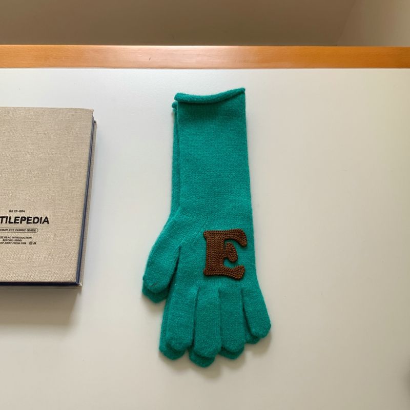 Wholesale Long Winter Letters with Missing Fingers Touch Screen Wool Knitted Warm Gloves