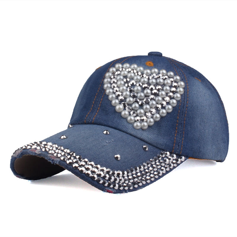 Wholesale Cotton Heart Pattern Outdoor Sun Protection Baseball Cap