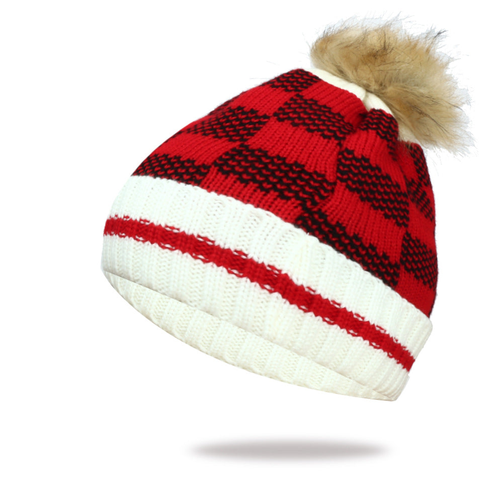 Wholesale Autumn and Winter Wool Ball Warm Knitted Beanie