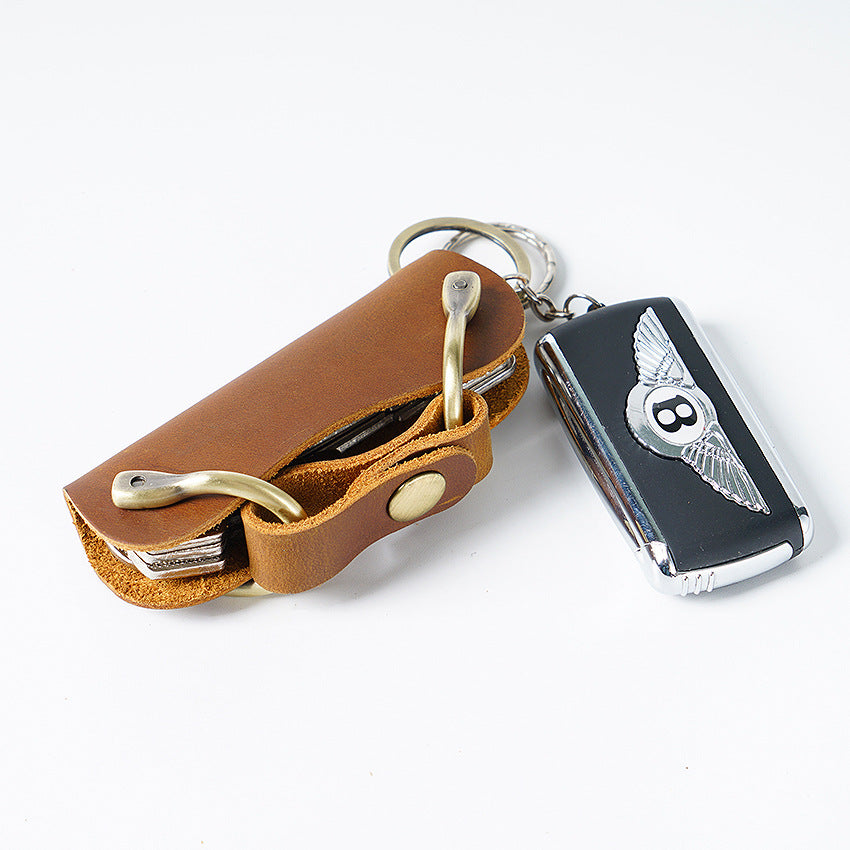 Wholesale Cowhide Creative Household Handmade Storage Leather Keychain