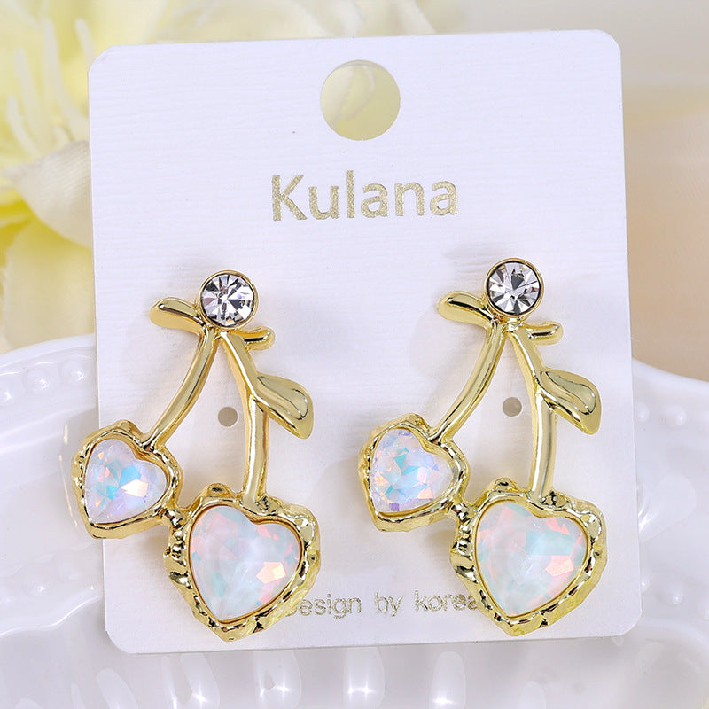 Wholesale Red cherry earrings exquisite cute pendant