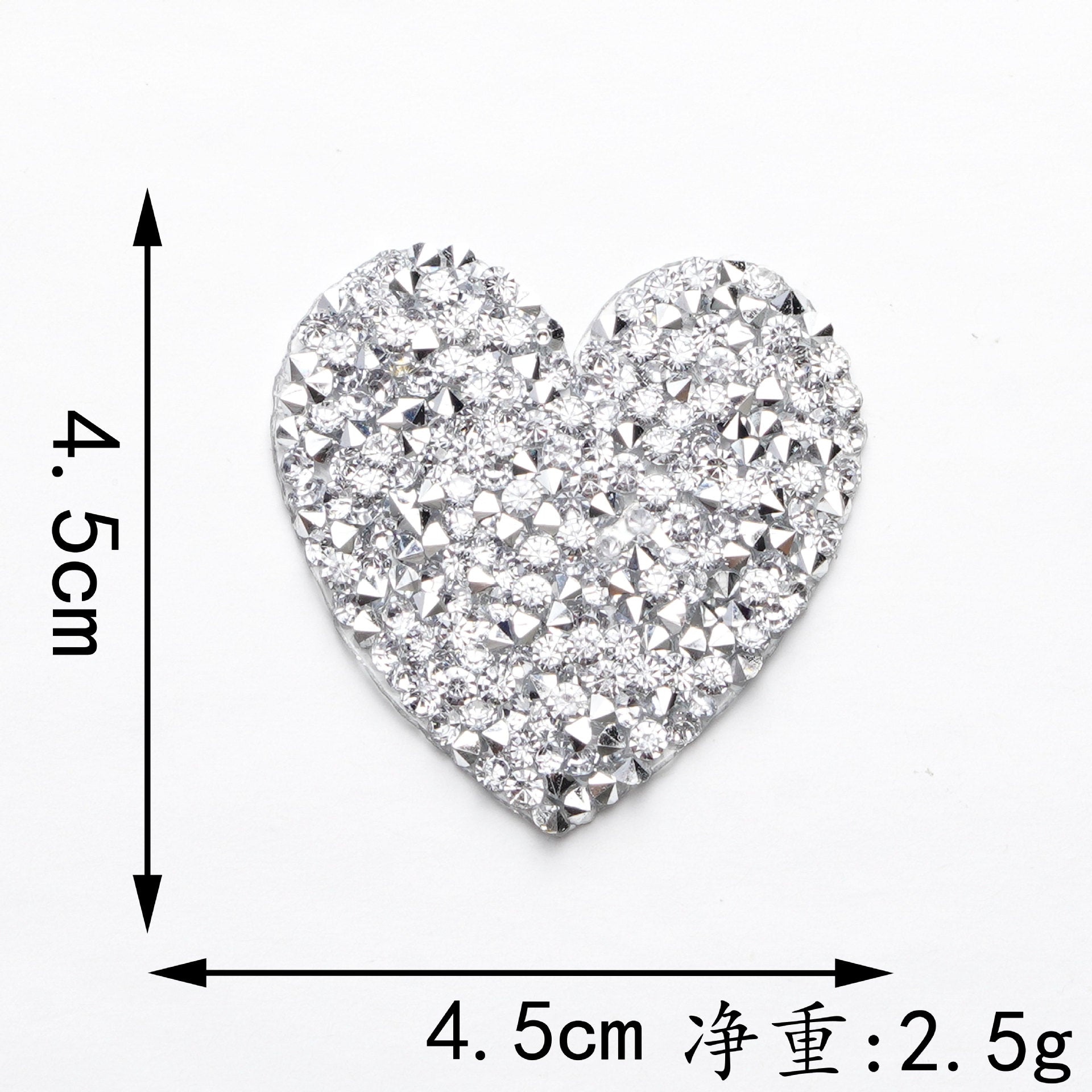 Wholesale 6 color hot melt adhesive heart-shaped rhinestone embroidery DIY Patches