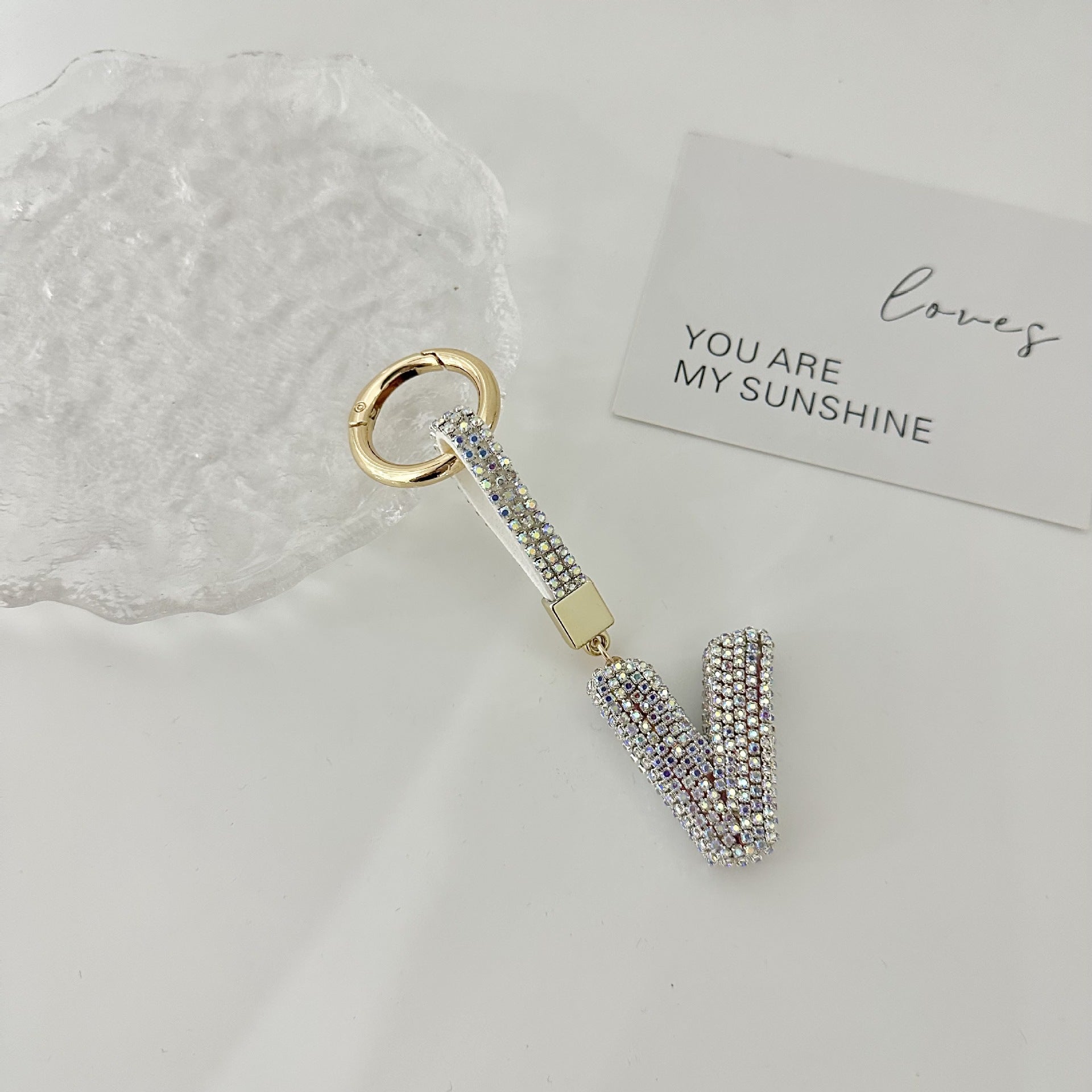 Wholesale Metal LOVE Full Set Diamond Keychain