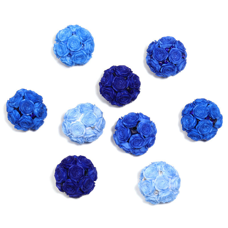 Wholesale 10pcs Colorful Rose Diamond Ball Round Acrylic Beads