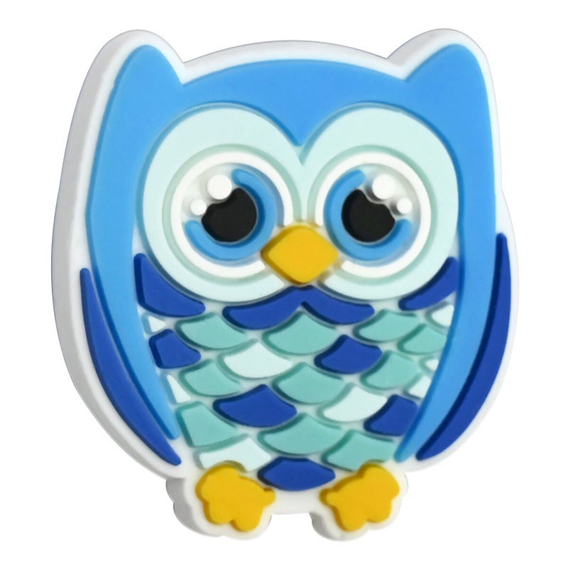 Wholesale Random 100pcs Cute Owl Ballpoint Pen Bead Decoration DIY PVC Soft Rubber Beads