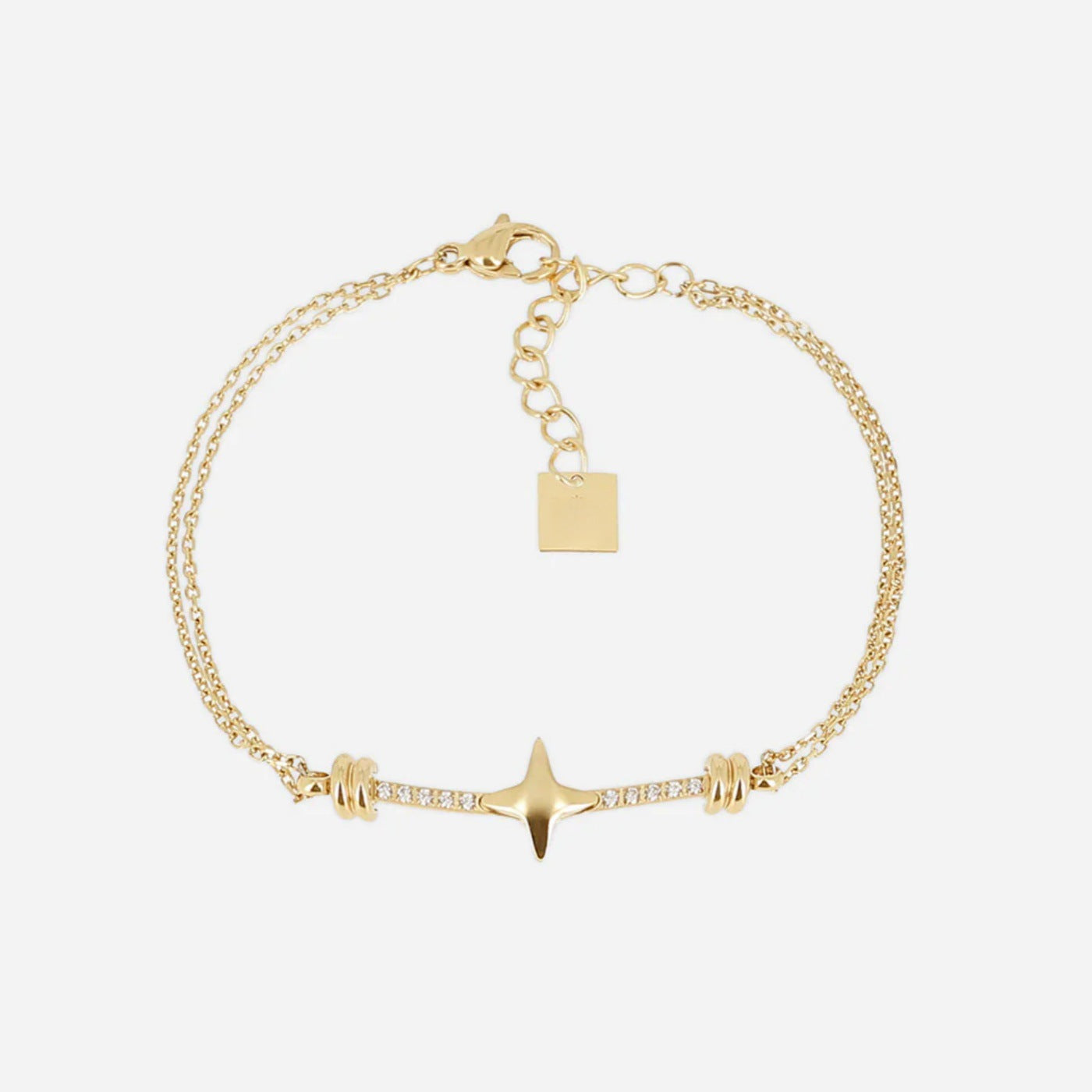 Wholesale Gold Plated Zircon Heart Strawberry Four Point Star Woven Rope Bracelet Set Sweet Cool Jewelry For Women Everyday Fashion Accessory