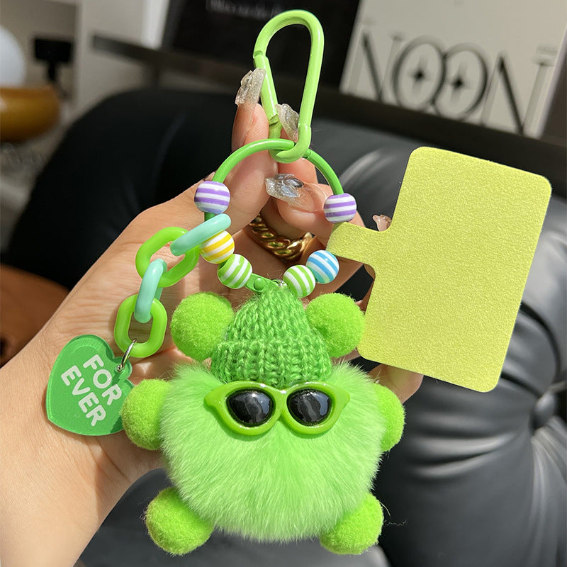 Wholesale Wholesale cute Rex rabbit fur briquettes bag pendants