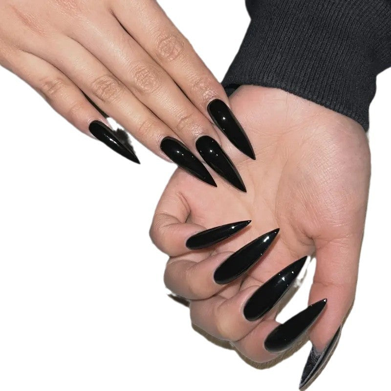 Wholesale Long tip black matte Press-on Nails