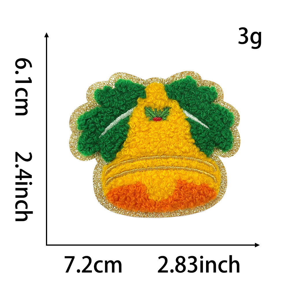 Wholesale Christmas Embroidered Patches Santa Snowman Gingerbread Man Tree Applique For Clothing