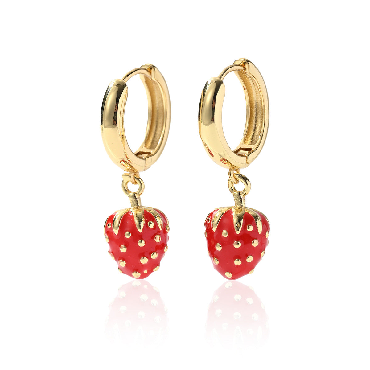 Wholesale Fruit Cherry Strawberry Dragon Fruit Pendant Oil Drop Earrings