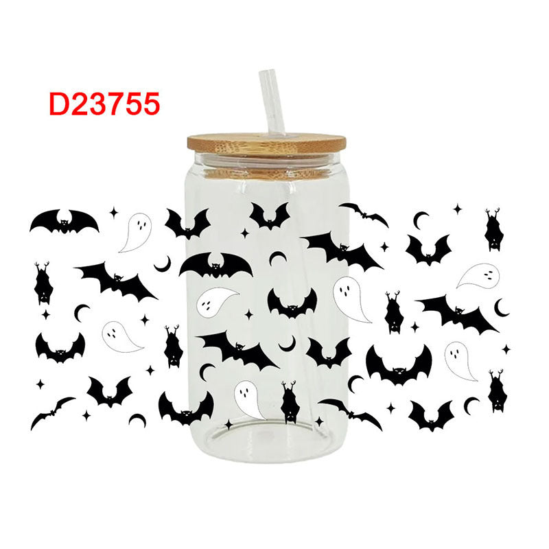 Wholesale Bat Plant Ghost Halloween 16oz Cup UV DTF Wraps