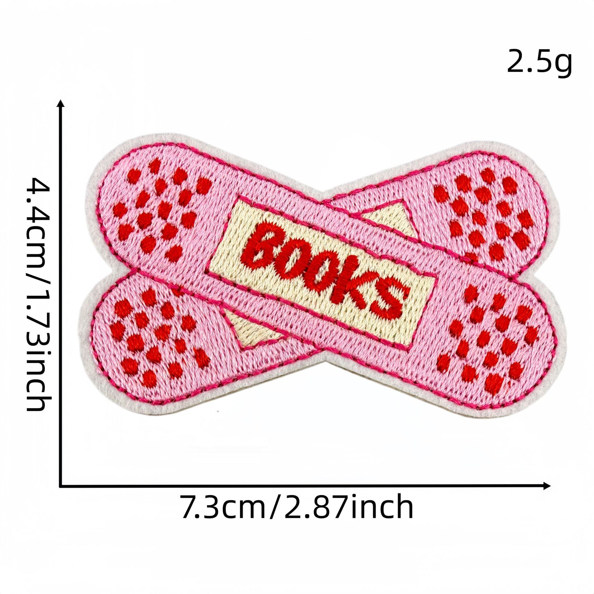 Wholesale Pink Reading Theme Embroidered Patches Book Decorative Stickers 15Pcs For Clothes Bags DIY Gift Boutique Resale