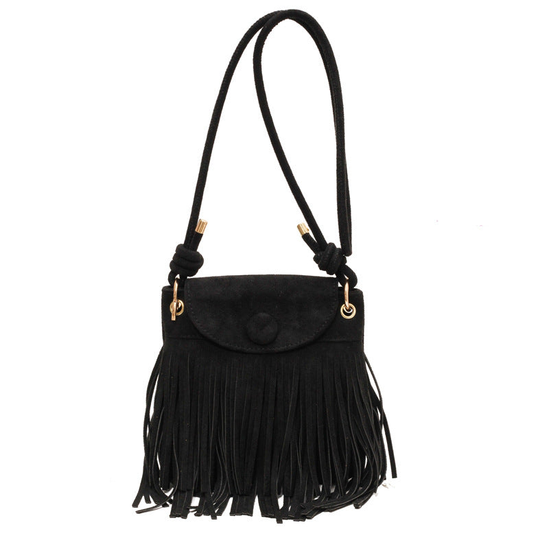Wholesale Tassel Bucket Bag Autumn and Winter Retro Bohemian Shoulder Crossbody Bag