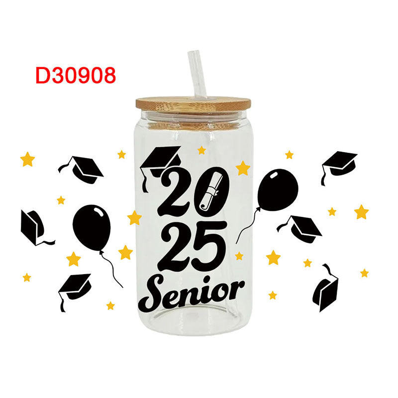 Wholesale Balloon-shaped academic cap graduation series 16oz Cup UV DTF Wraps