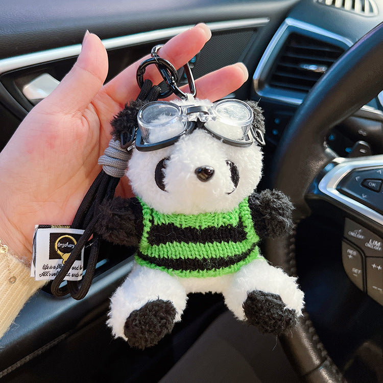 Wholesale Pilot Panda Plush Keychains