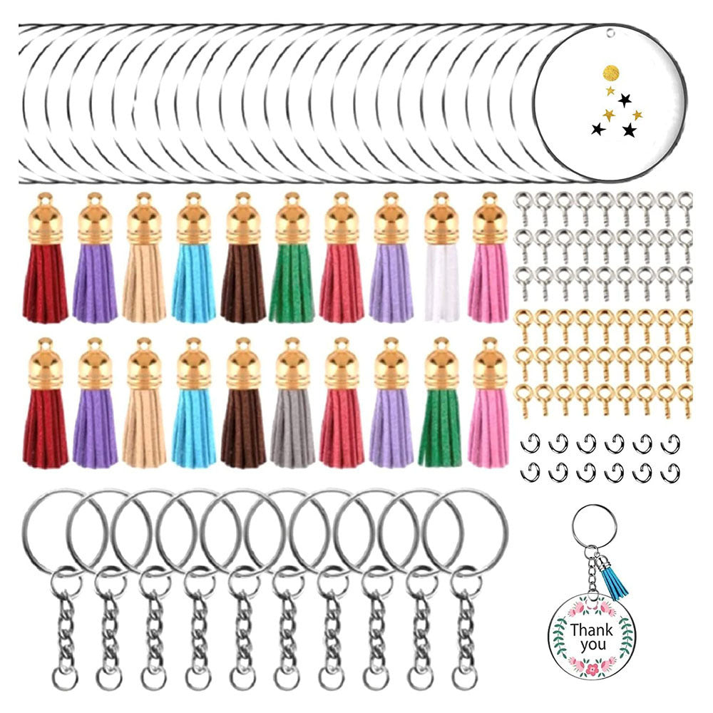 Wholesale 10PCS Creative Tassel Acrylic Keychain
