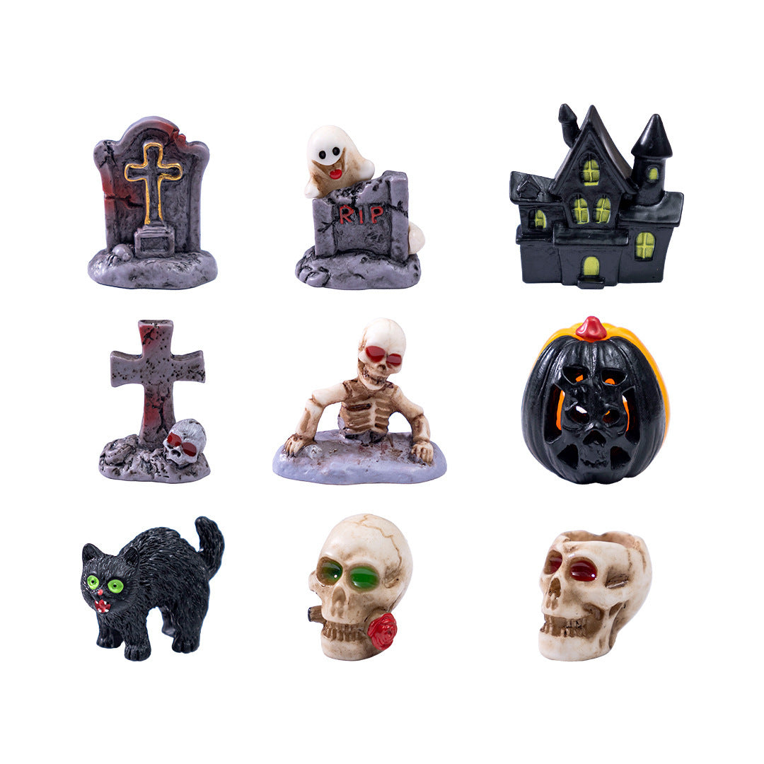 Wholesale Resin Skeleton Couple Cartoon Figurine  Desktop Decoration for Party Resale