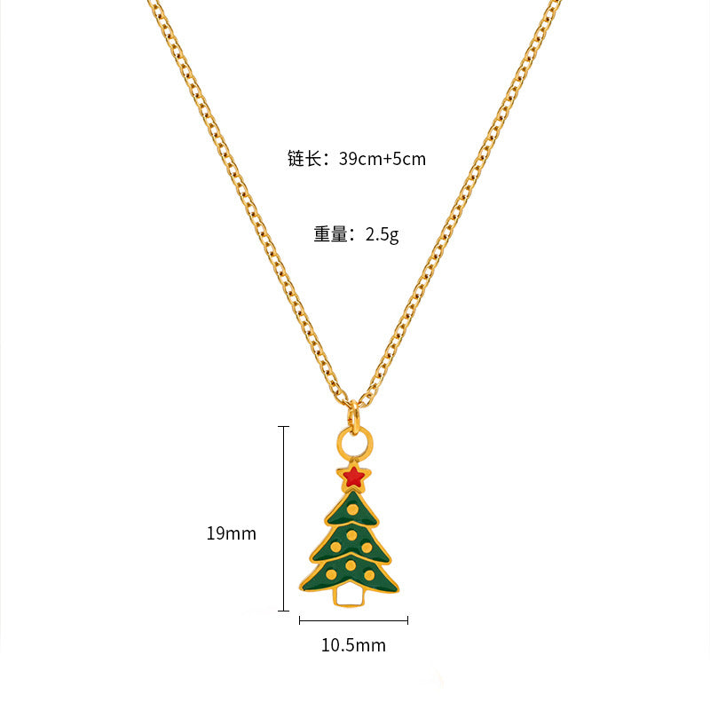 Wholesale Christmas Elk Snowman Bell Necklace