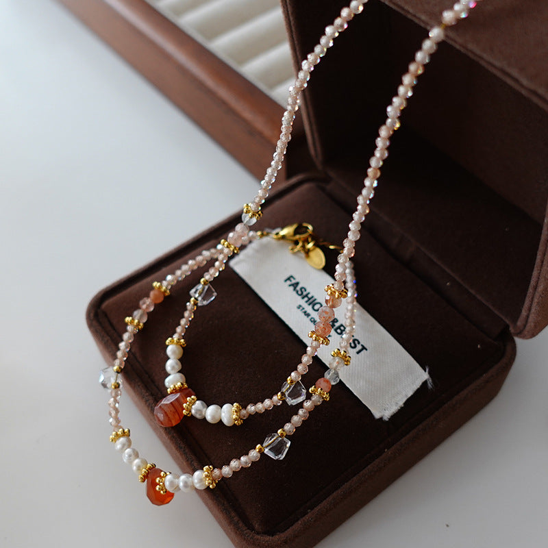 Wholesale Red Agate Freshwater Pearl Necklaces and Bracelets