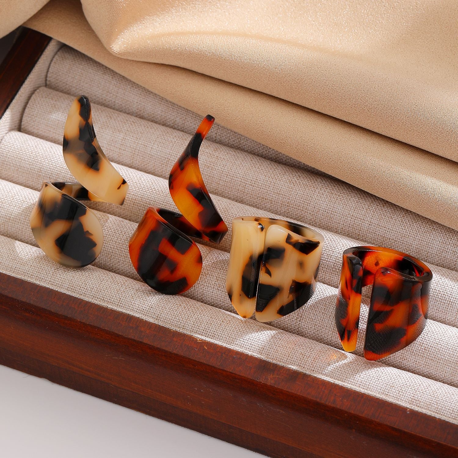 Wholesale Maillard Autumn and Winter Line Wide Leopard Print Ring