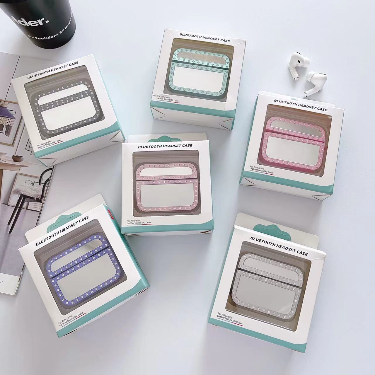 Wholesale TPU Mirror Flash Diamond Bluetooth Headphone Cases