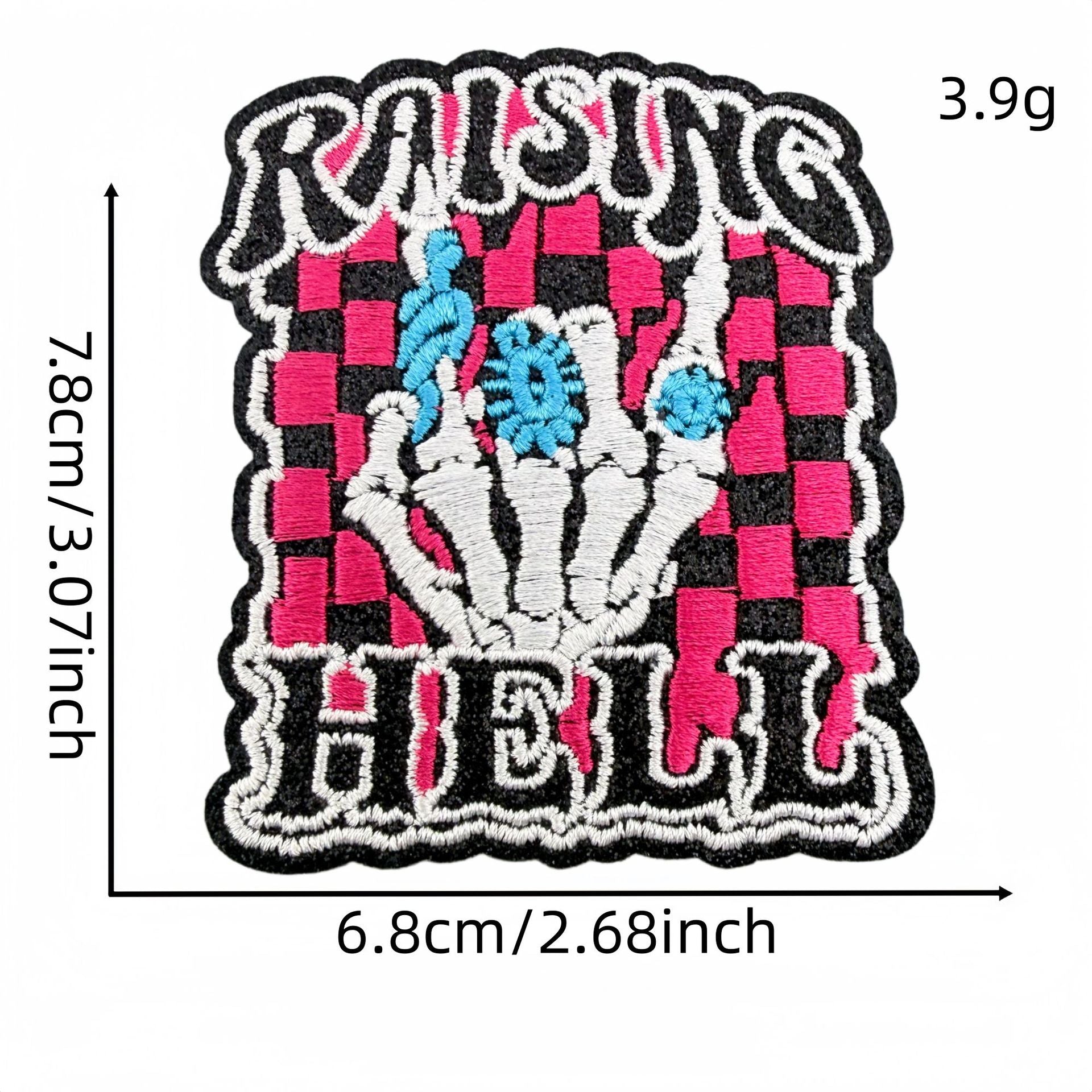 Wholesale Chic Embroidered Patch Set Of 18 Polyester Thread Cowboy Skull Bow Checkerboard DIY Craft Supply For Clothing Decoration