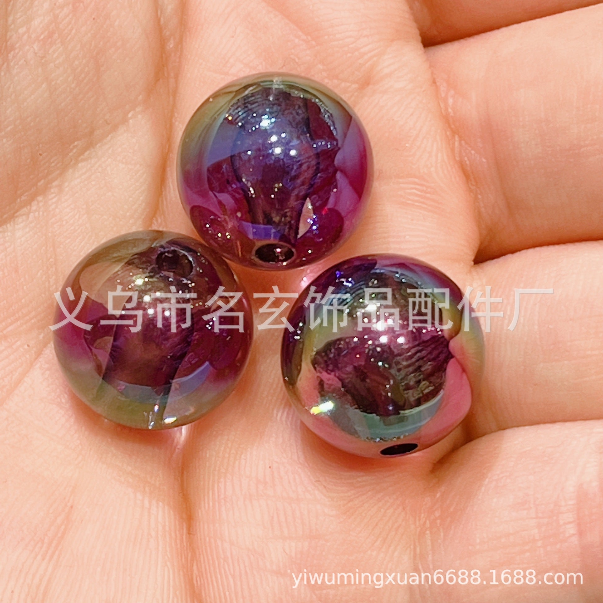 Wholesale 200pcs/pack round beads beaded 16MM colorful sunshine round beads