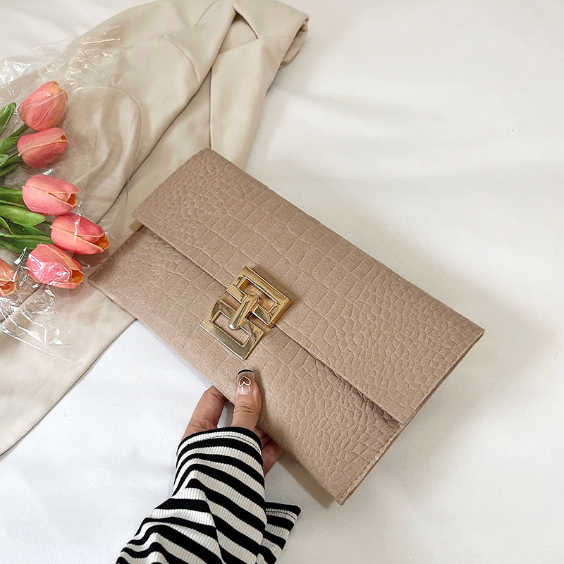 Wholesale Pink Clutch Bag Simple Large Capacity PU Small Square Bag