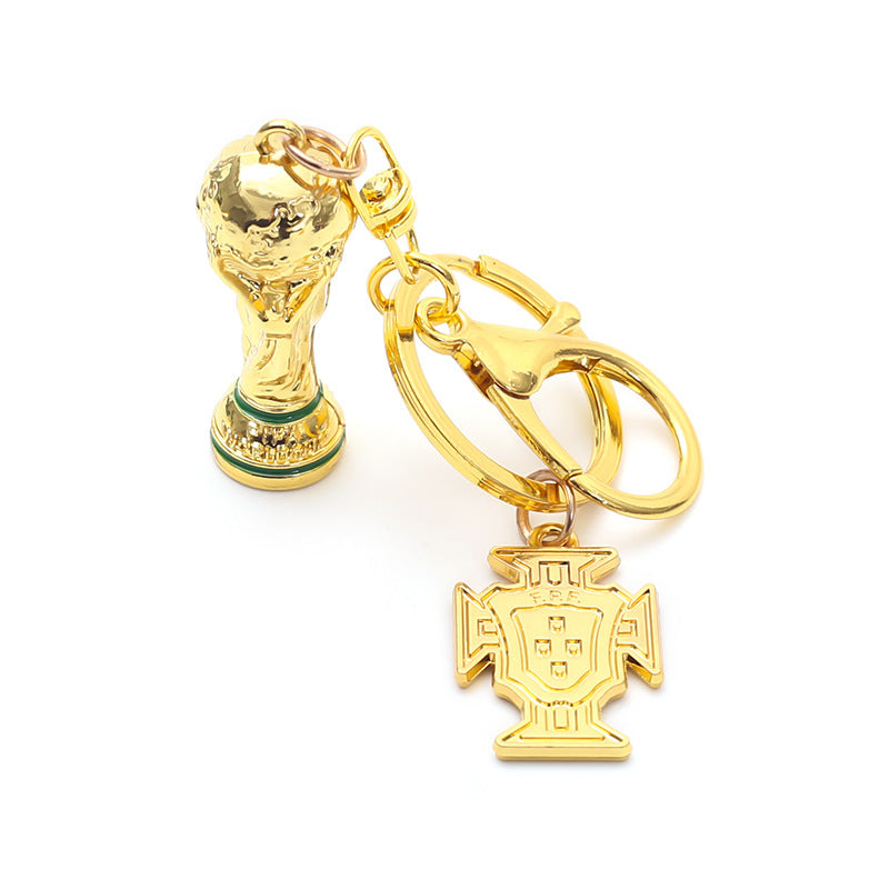 Wholesale Football team trophy sports series metal keychain OLY Exclusive