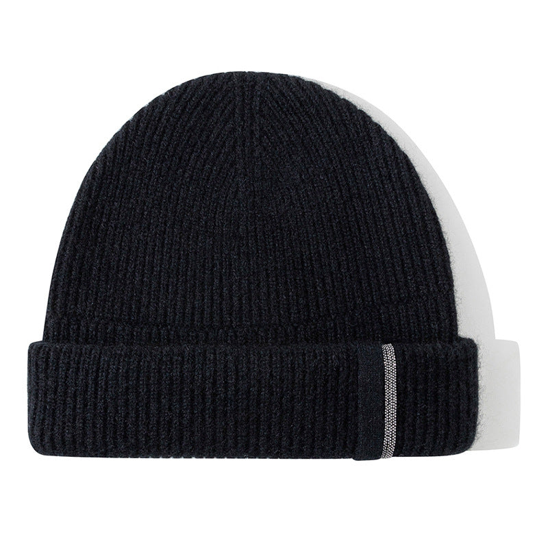 Wholesale Autumn and Winter Heavy Beaded Necklace Hole Thickened Pure Cashmere Knitted Hat