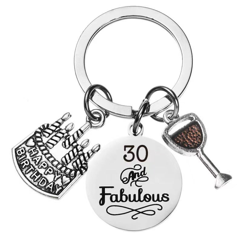 Wholesale Stainless Steel Birthday Gift Keychain