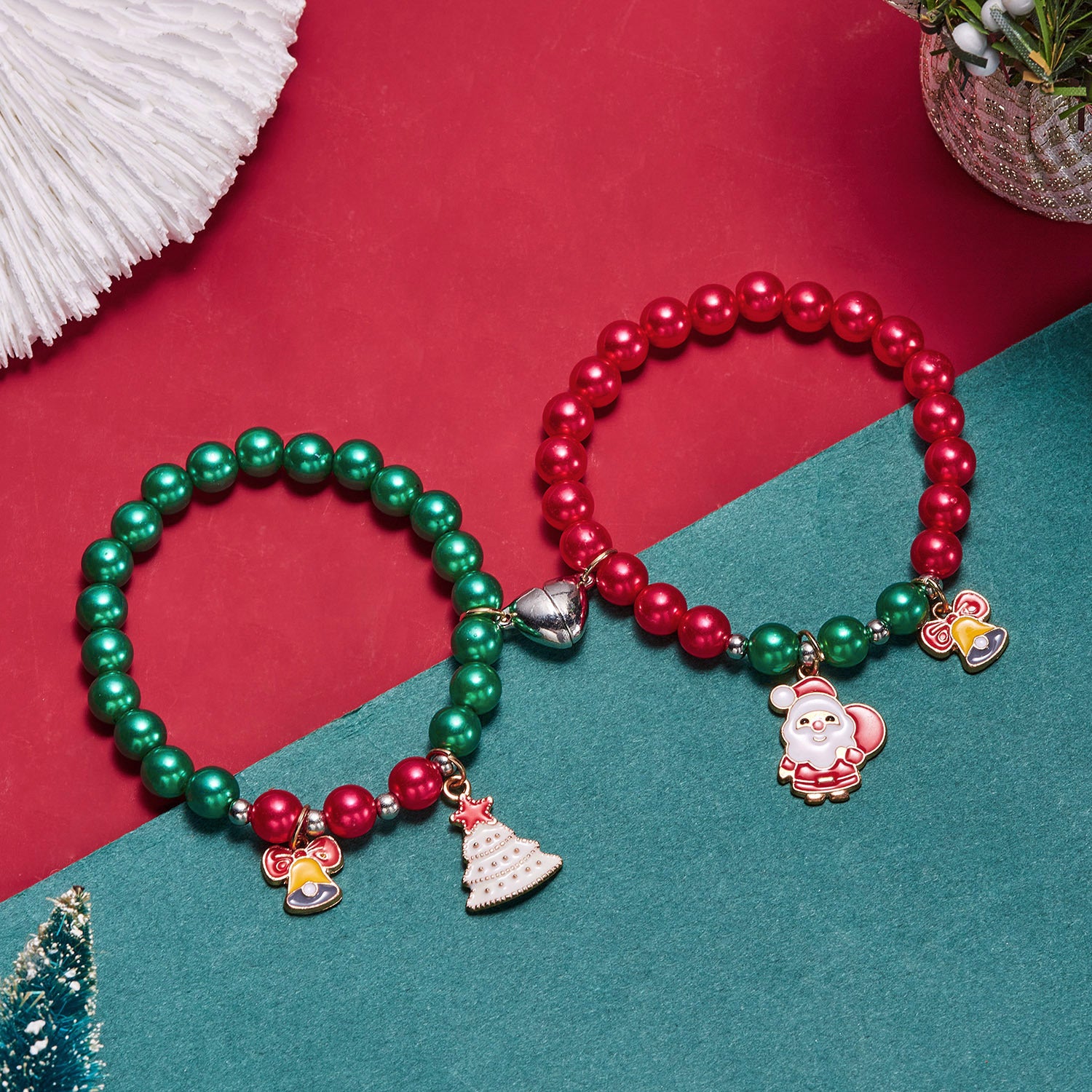 Wholesale Love Magnetic Creative Christmas Tree Elderly Couple Stretch Bracelet