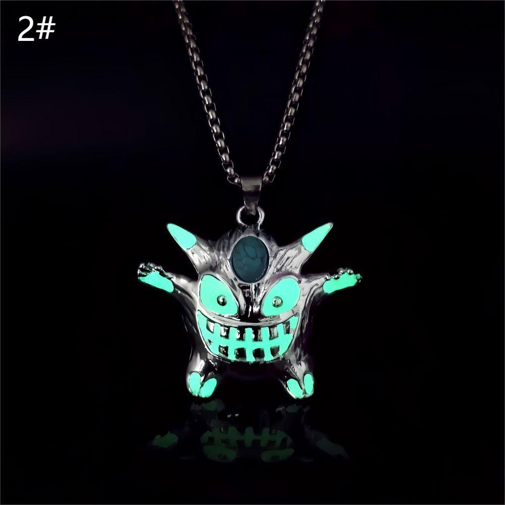 Wholesale  Alloy Electroplating Demon Monster Luminous Halloween Necklace