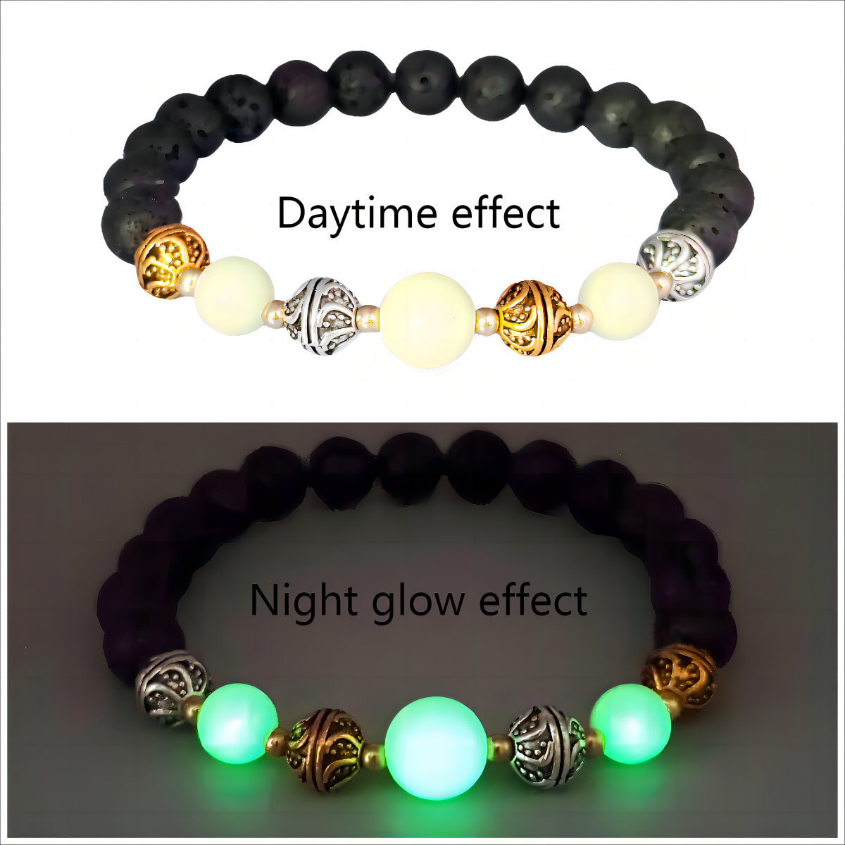 Wholesale Natural volcanic stone yoga luminous bracelet